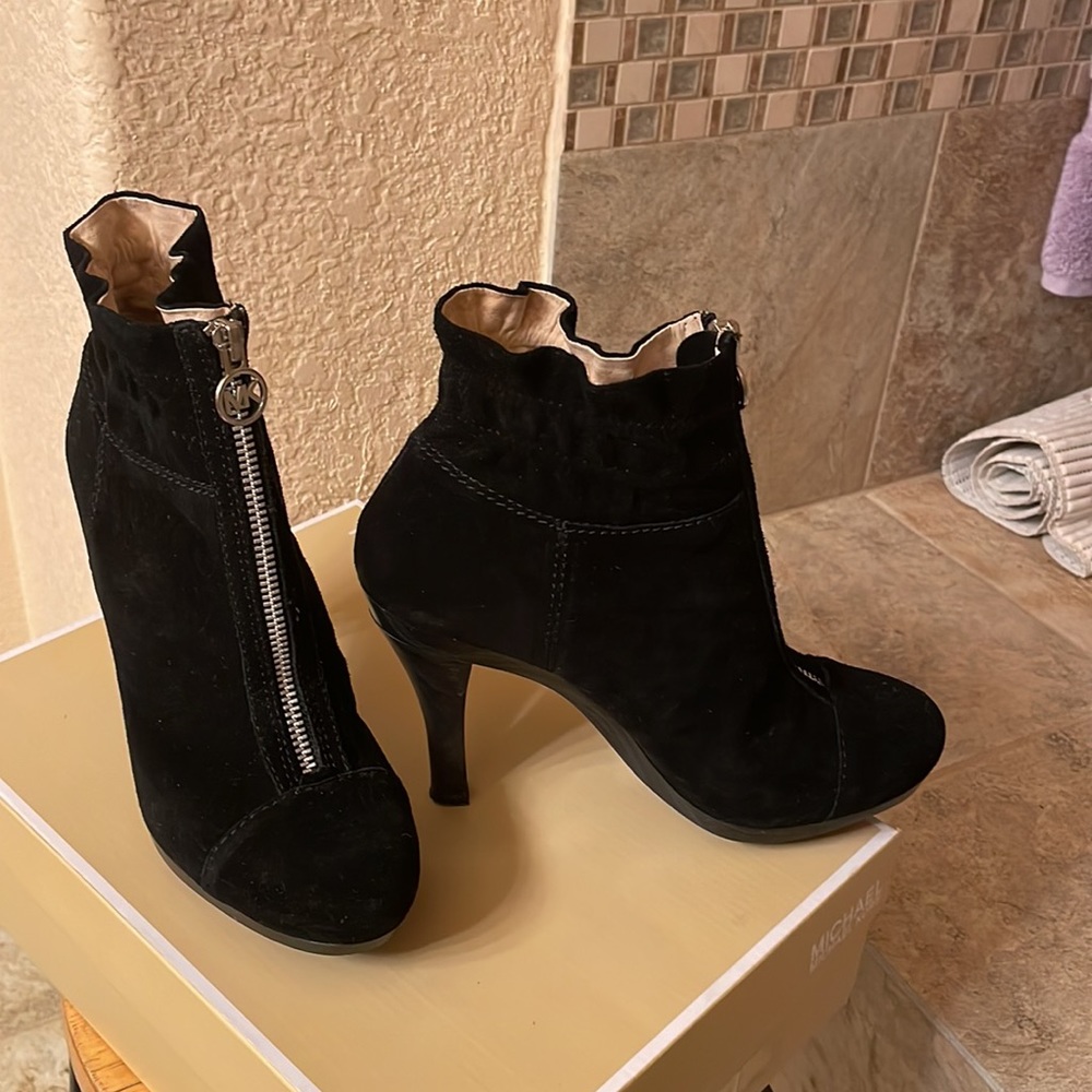 Michael Kors black suede booties